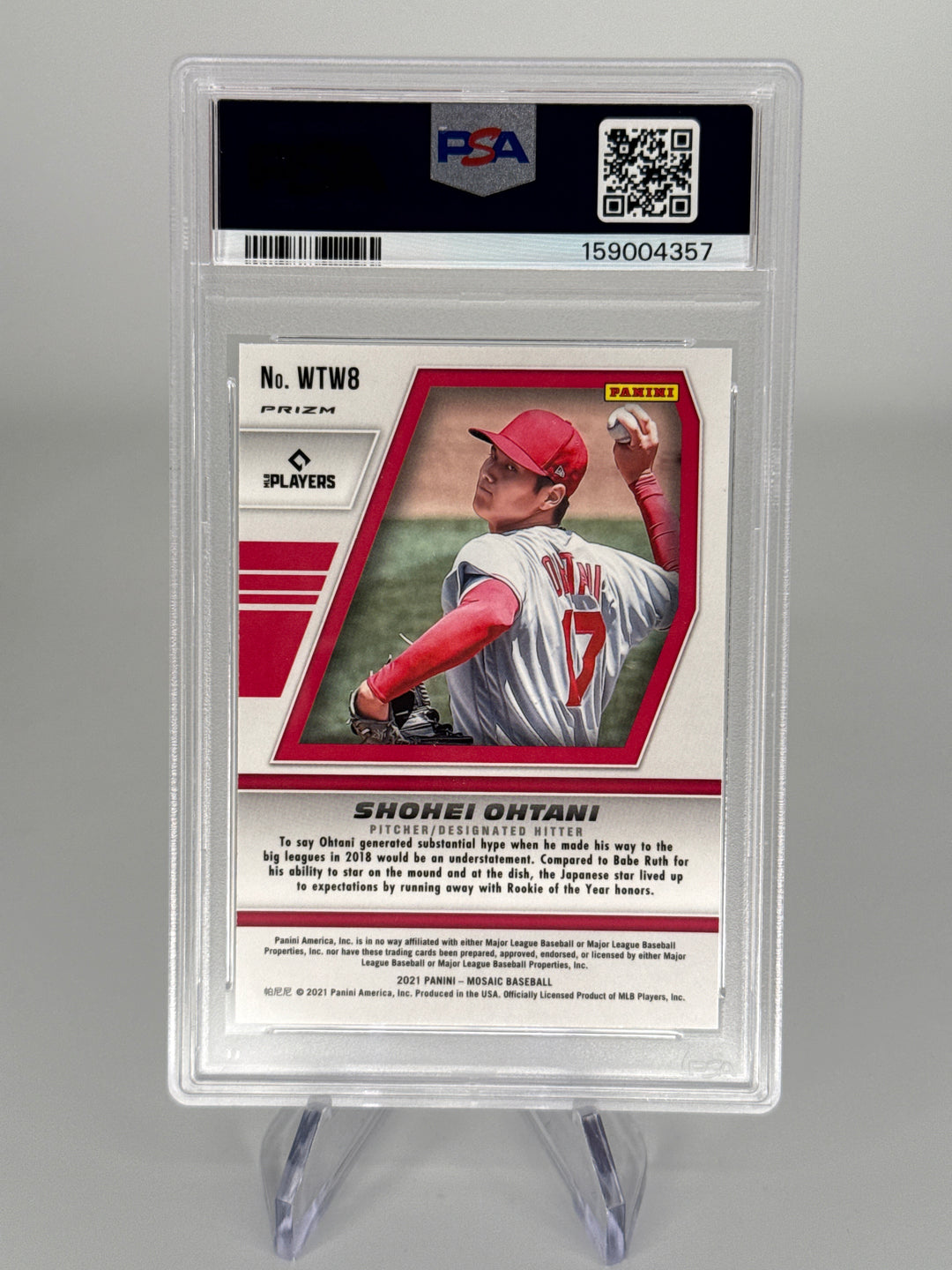 Shohei Ohtani 2021 Panini Mosaic Will to Win Mosaic, PSA 10 Gem Mint