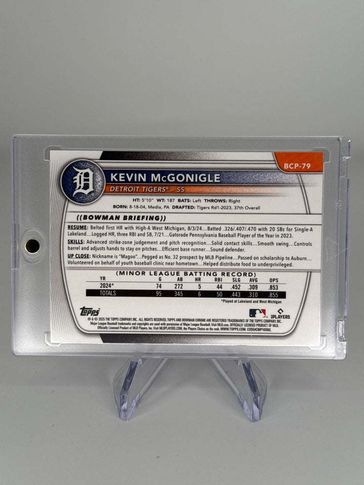 Kevin McGonigle 2025 Bowman Chrome Mega Box Pink Mojo Refractor 1st, 089/199