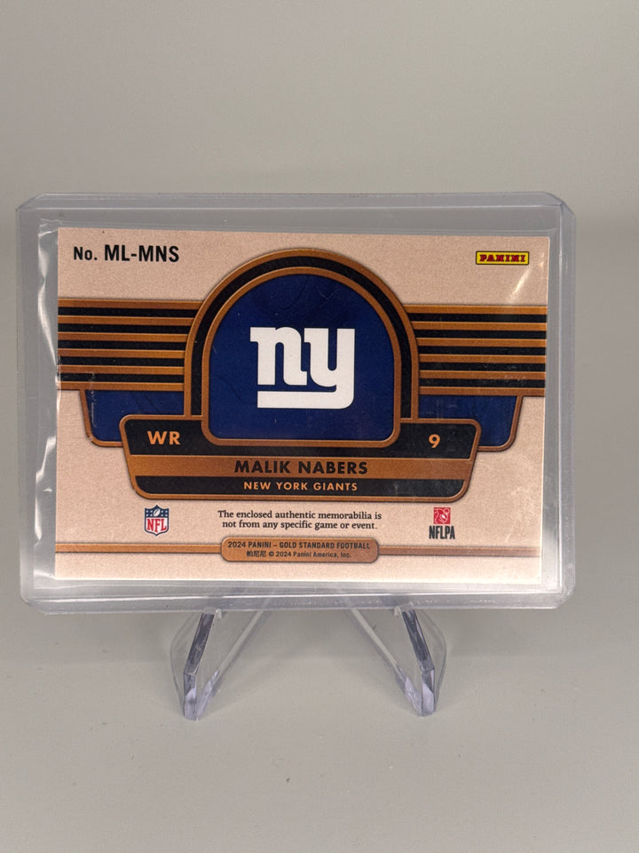 Malik Nabers 2024 Panini Gold Standard Mother Lode Rooke Relic, 041/299