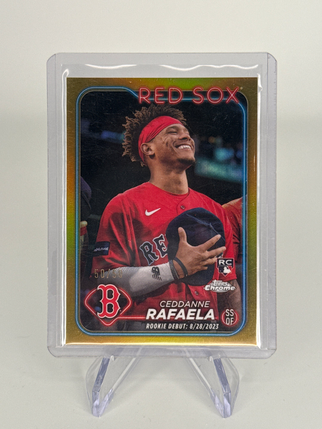 Ceddanne Rafaela 2024 Topps Chrome Update Image Variation Gold Refractor Rookie, 50/50