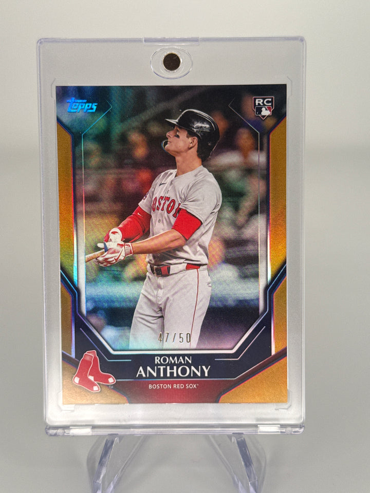 Roman Anthony 2026 Topps Collectors Kit Gold Foil Rookie, 47/50