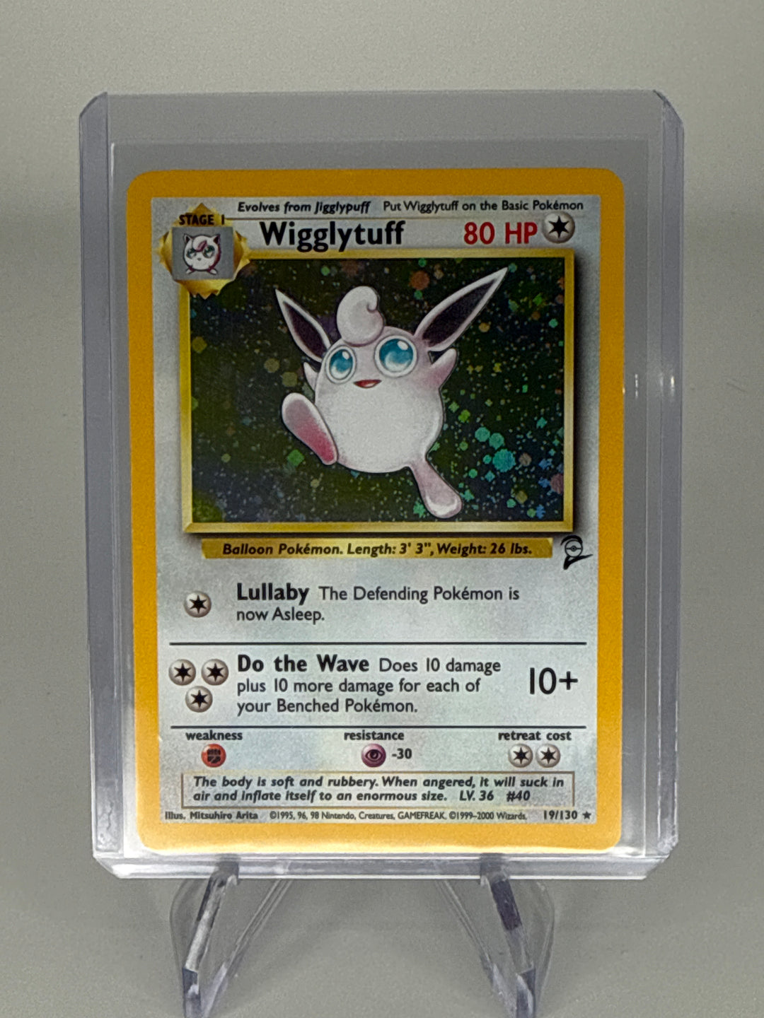 Pokemon TCG 2000 Wigglytuff Base 2 Holo, 19/130