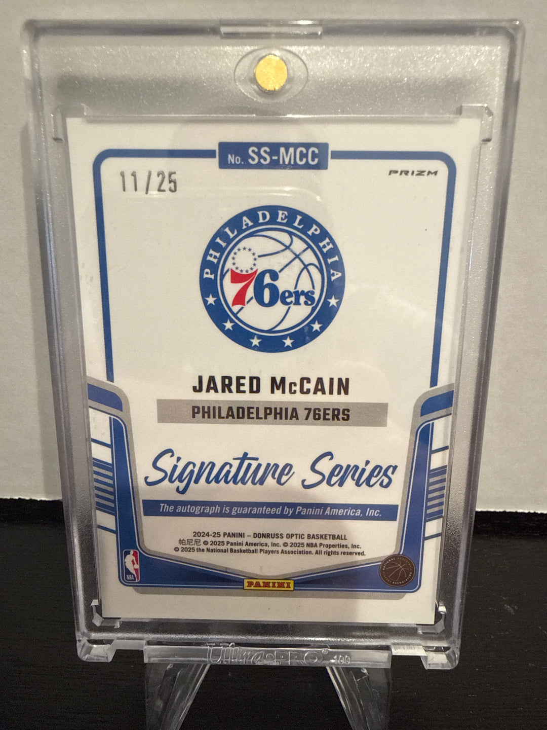 Jared McCain 2024-2025 Panini Donruss Optic Signature Series Rookie Auto Blue, 11/25