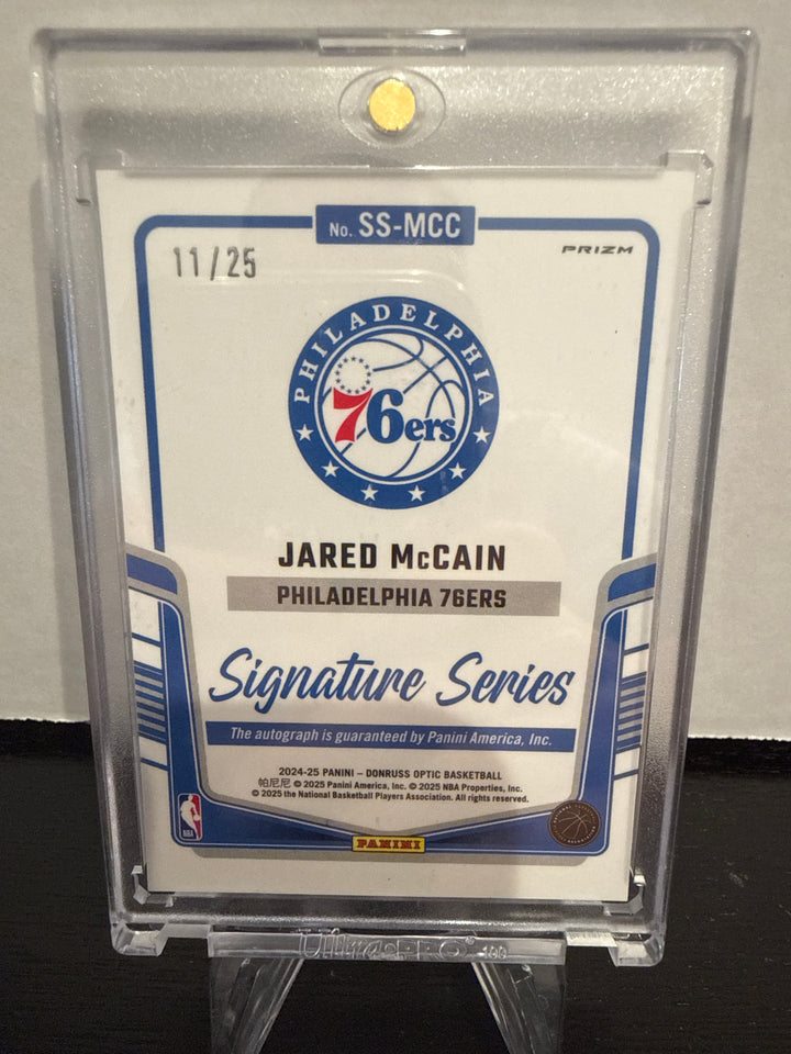 Jared McCain 2024-2025 Panini Donruss Optic Signature Series Rookie Auto Blue, 11/25