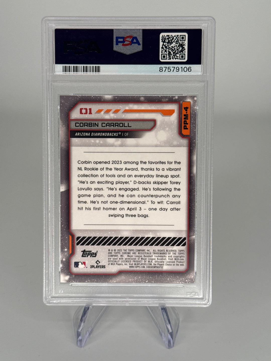 Corbin Carroll 2023 Topps Cosmic Chrome Planetary Pursuit Mercury Case Hit Rookie, PSA 9 Mint