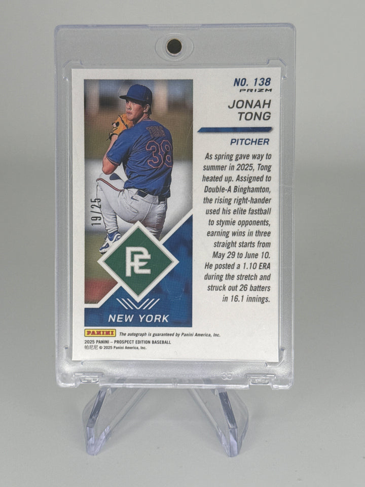 Jonah Tong 2024 Panini Prospect Edition Mojo Auto, 19/25