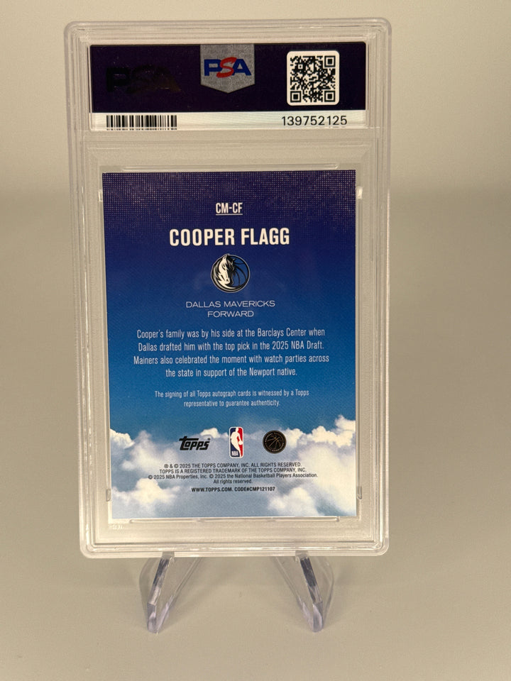 Cooper Flagg 2025 Topps Flagship Contemporary Marks Rookie Auto, PSA 9 Mint