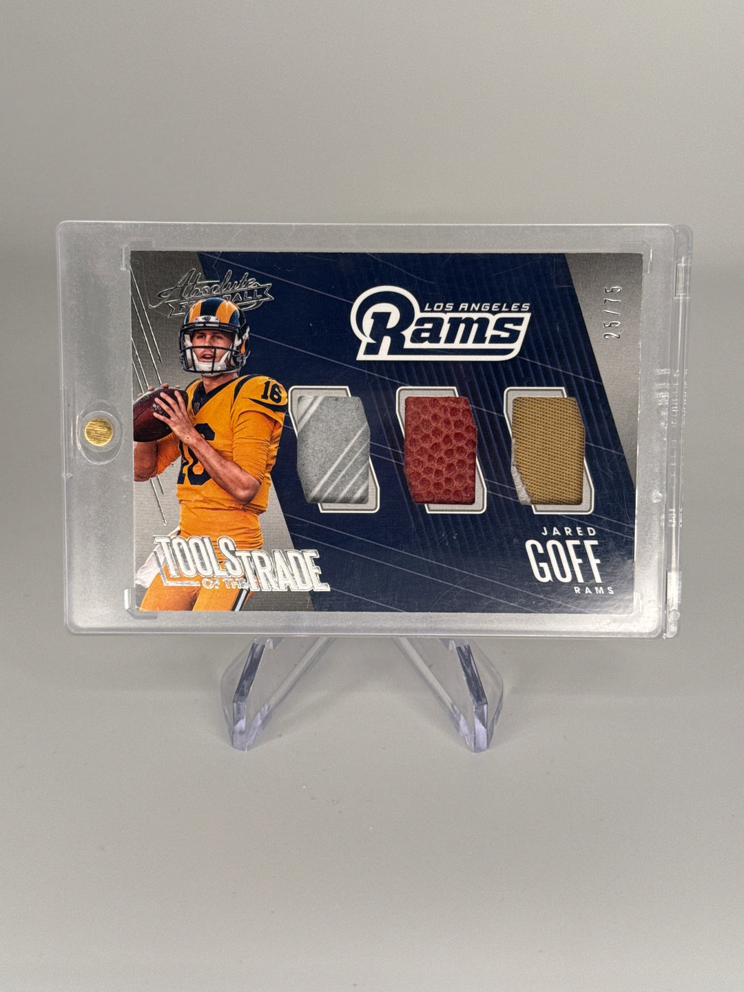 Jared Goff 2018 Panini Absolute Tools of the Trade Triple Relic, 25/75