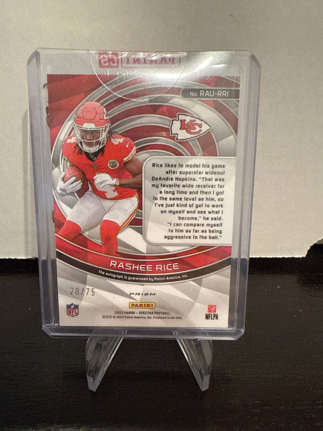 Rashee Rice 2023 Panini Spectra Celestial Rookie Auto, 20/75