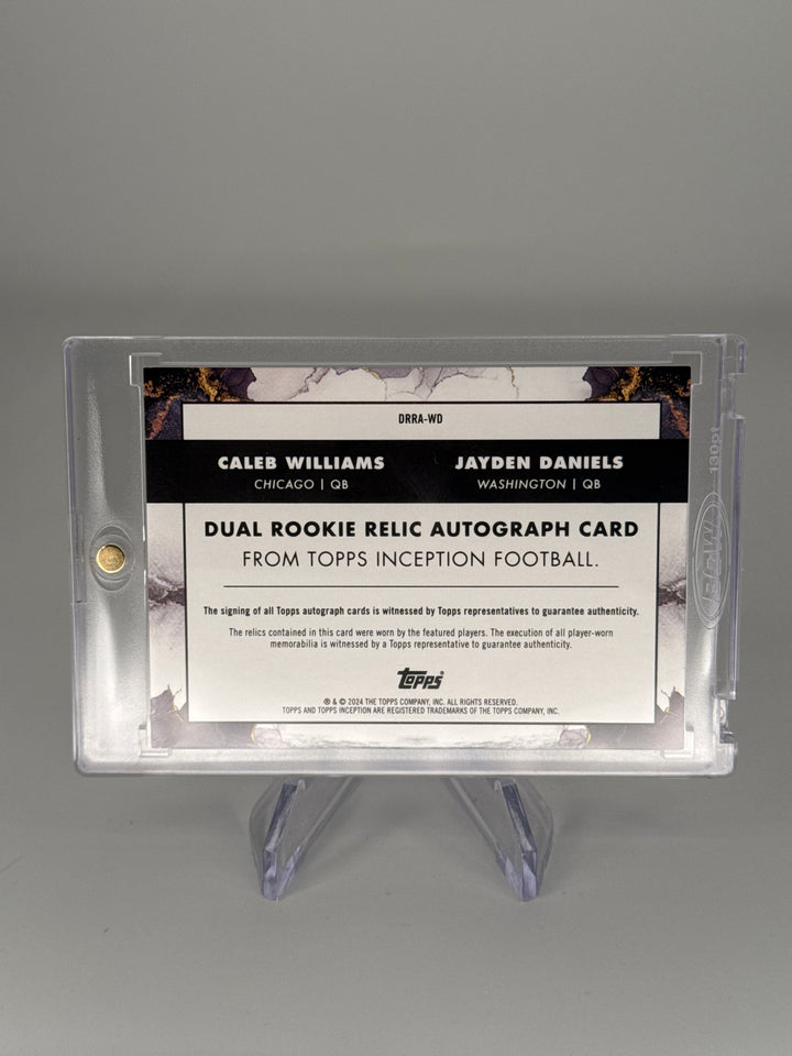 Caleb Williams/Jayden Daniels 2024 Topps Inception Rookie Dual Relic Auto Purple, 062/125