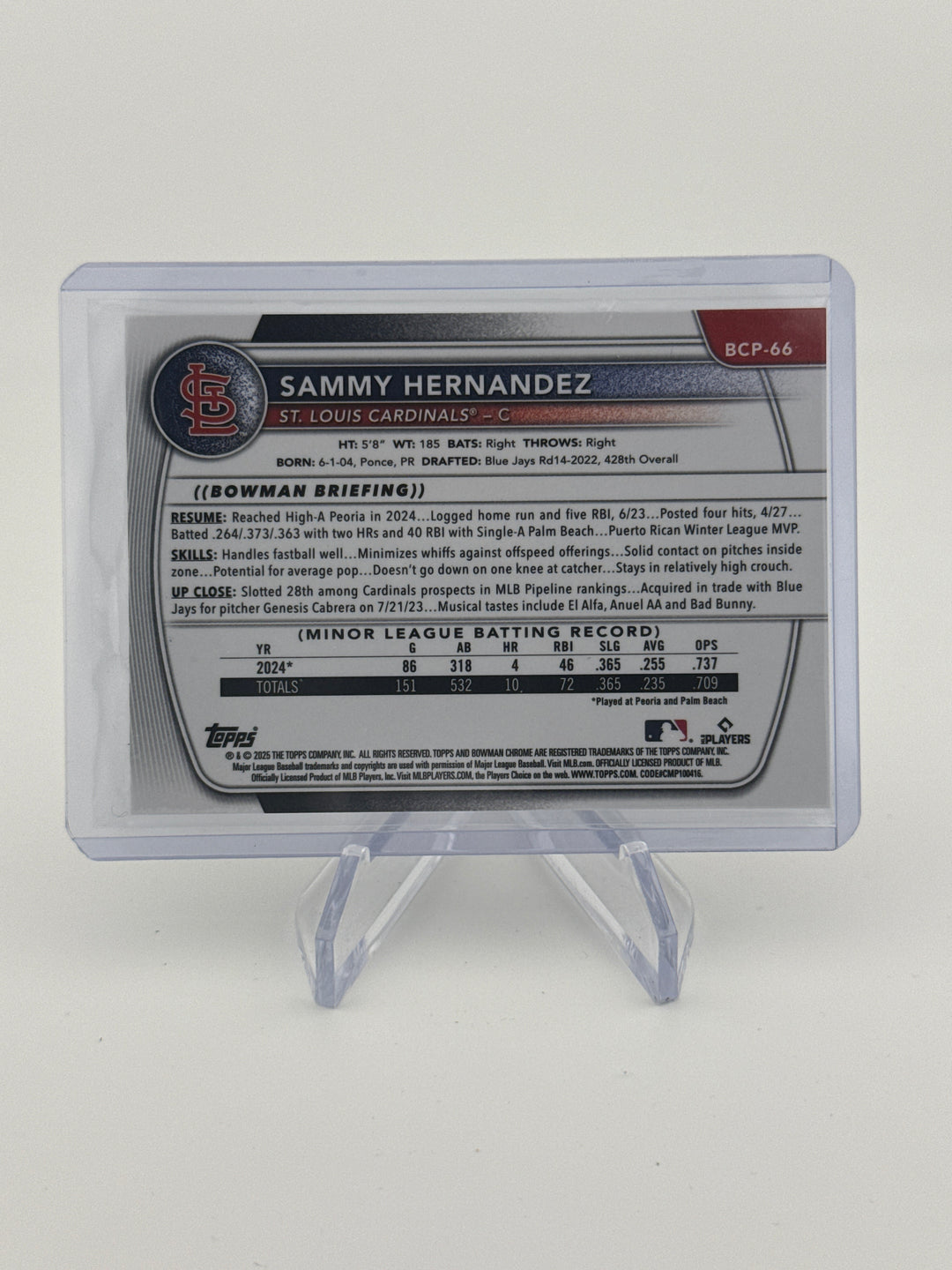 Sammy Hernandez 2025 Bowman Draft Chrome SSP Sunflower Seeds Refractor 1st