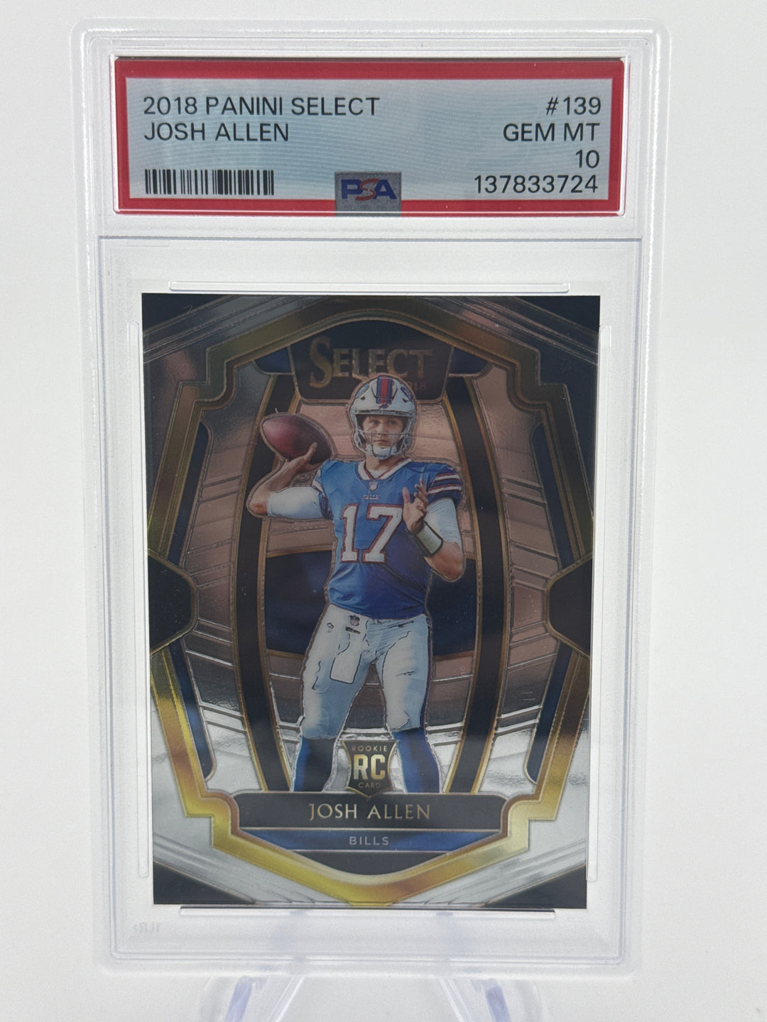 Josh Allen 2018 Panini Select Premier Level Rookie, PSA 10 Gem Mint
