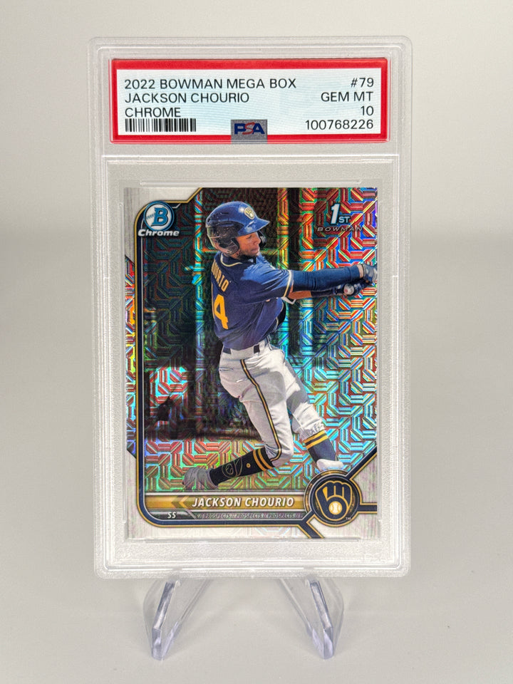 Jackson Chourio 2022 Bowman Chrome Mega Box 1st, PSA 10 Gem Mint
