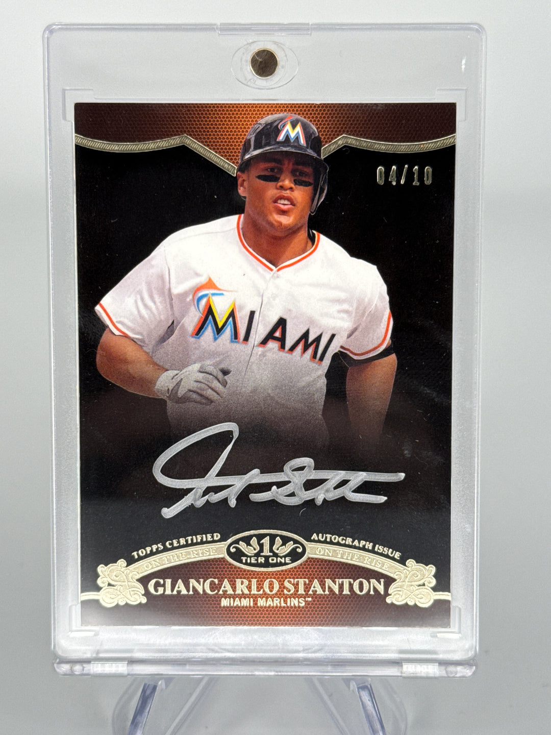 Gincarlo Stanton 2012 Topps Tier One Gold Auto, 04/10