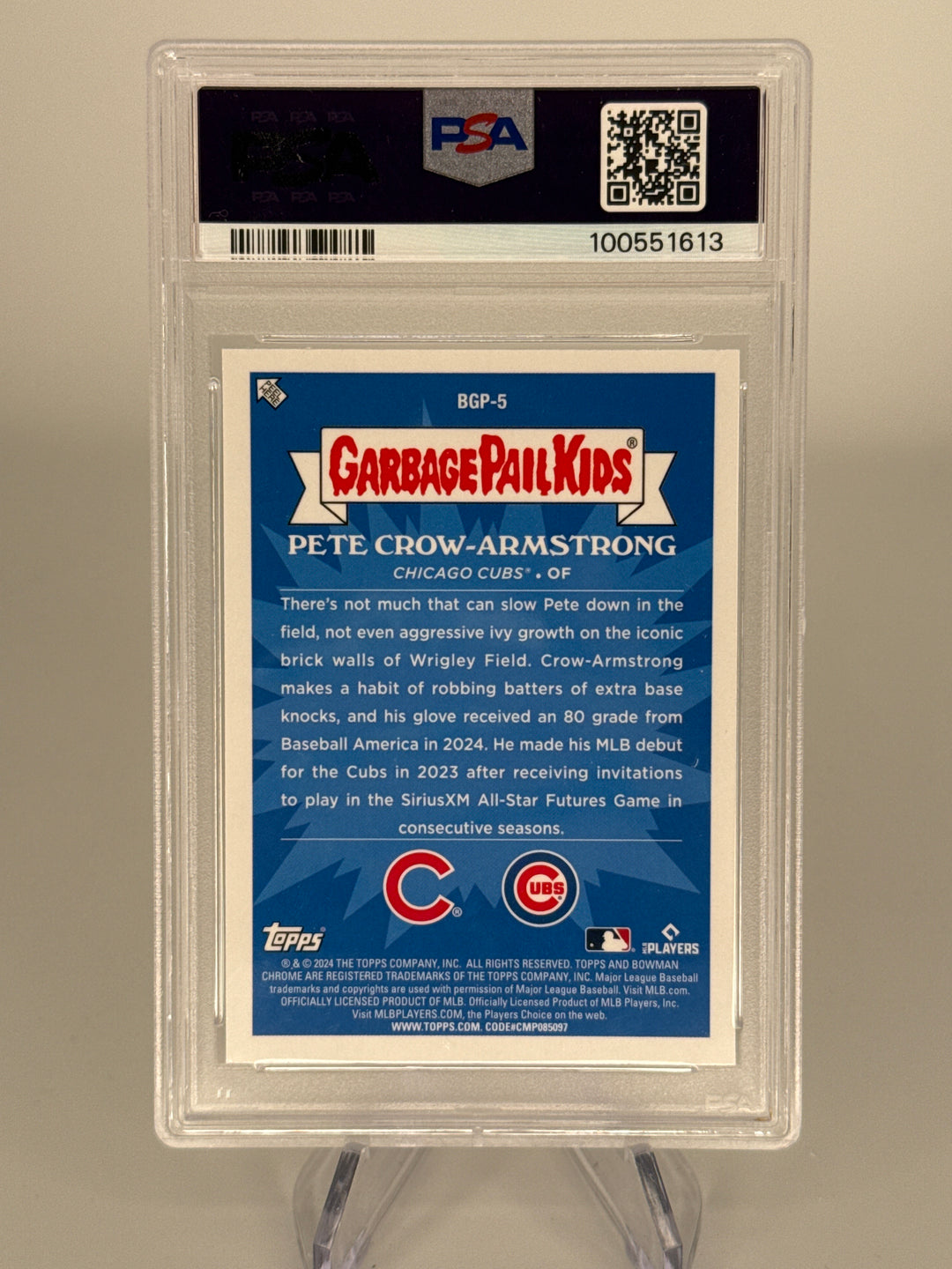 Pete Crow-Armstrong 2024 Bowman Chrome Mega Box Planted Pete Garbage Pail Kids SSP Case Hit Rookie, PSA 9 Mint