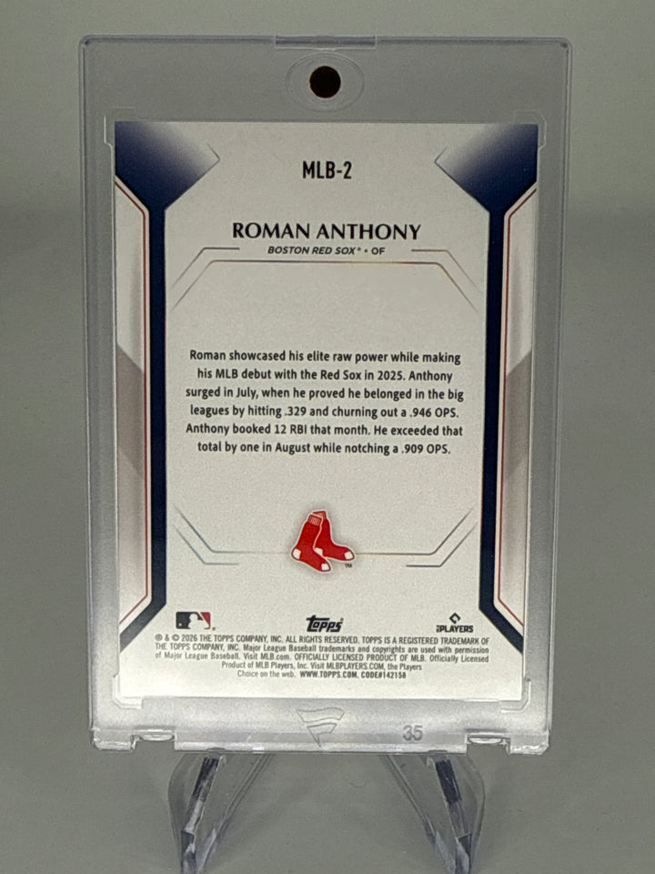 Roman Anthony 2026 Topps Collectors Kit Gold Foil Rookie, 47/50