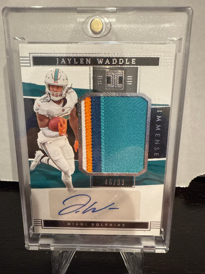 Jaylen Waddle 2022 Panini Impeccable Immense Patch Auto, 46/99
