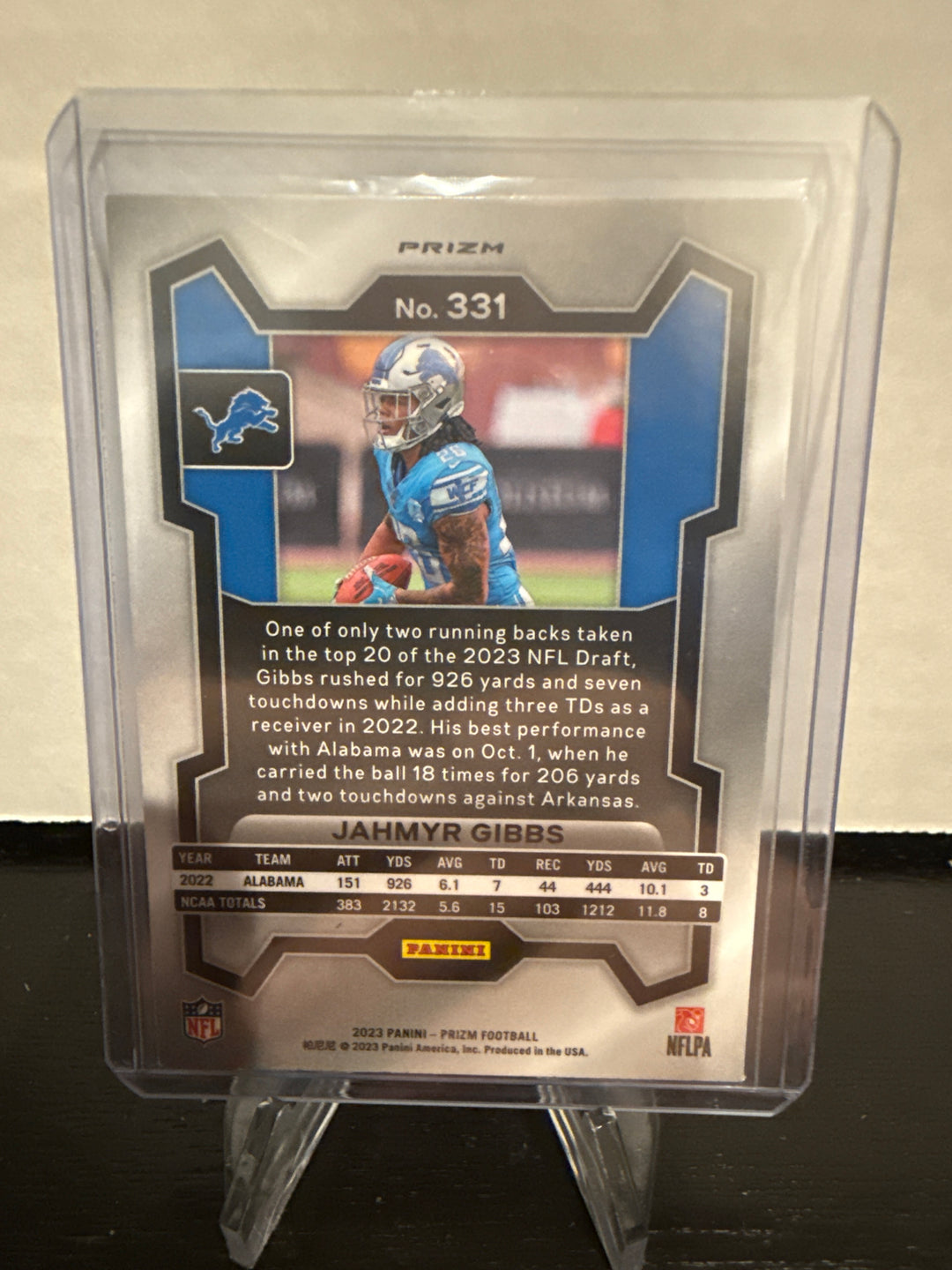 Jahmyr Gibbs 2023 Panini Prizm Silver Rookie