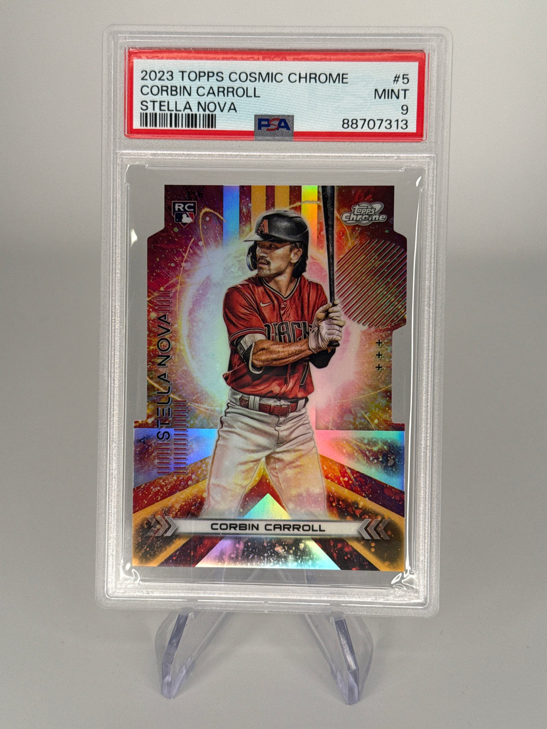 Corbin Carroll 2023 Topps Cosmic Chrome Stella Nova Case Hit Rookie, PSA 9 Mint