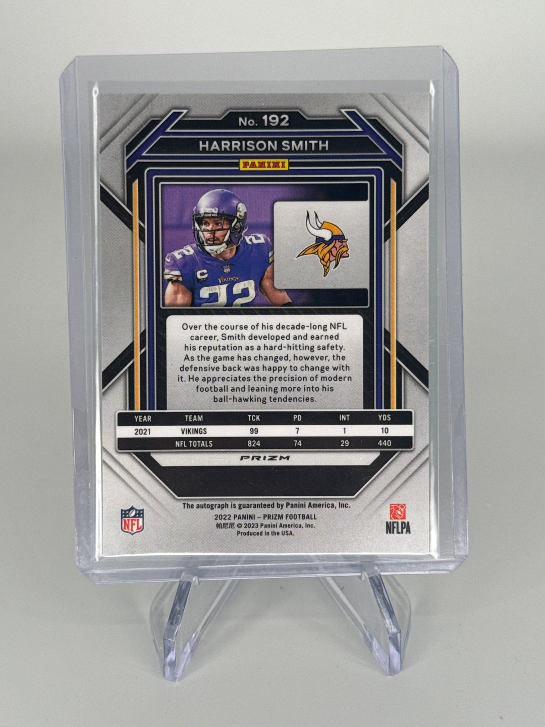 Harrison Smith 2022 Panini Prizm Silver Auto