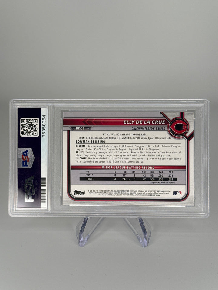 Elly De La Cruz 2022 Bowman Paper Prospects 1st Bowman, PSA 10 Gem Mint