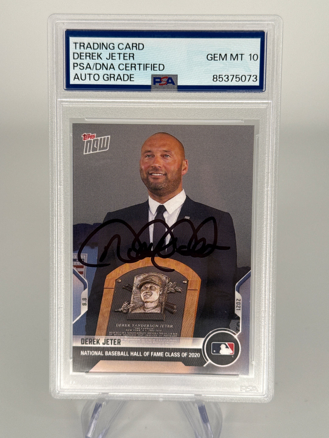 Derek Jeter 2021 Topps Now Hall of Fame Class of 2020, PSA Auto, PSA 10 Gem Mint