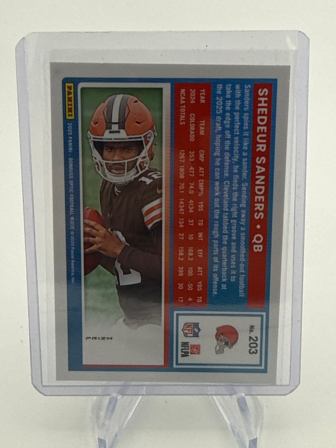 Shedeur Sanders 2025 Panini Donruss Optic Fire Emoji SP