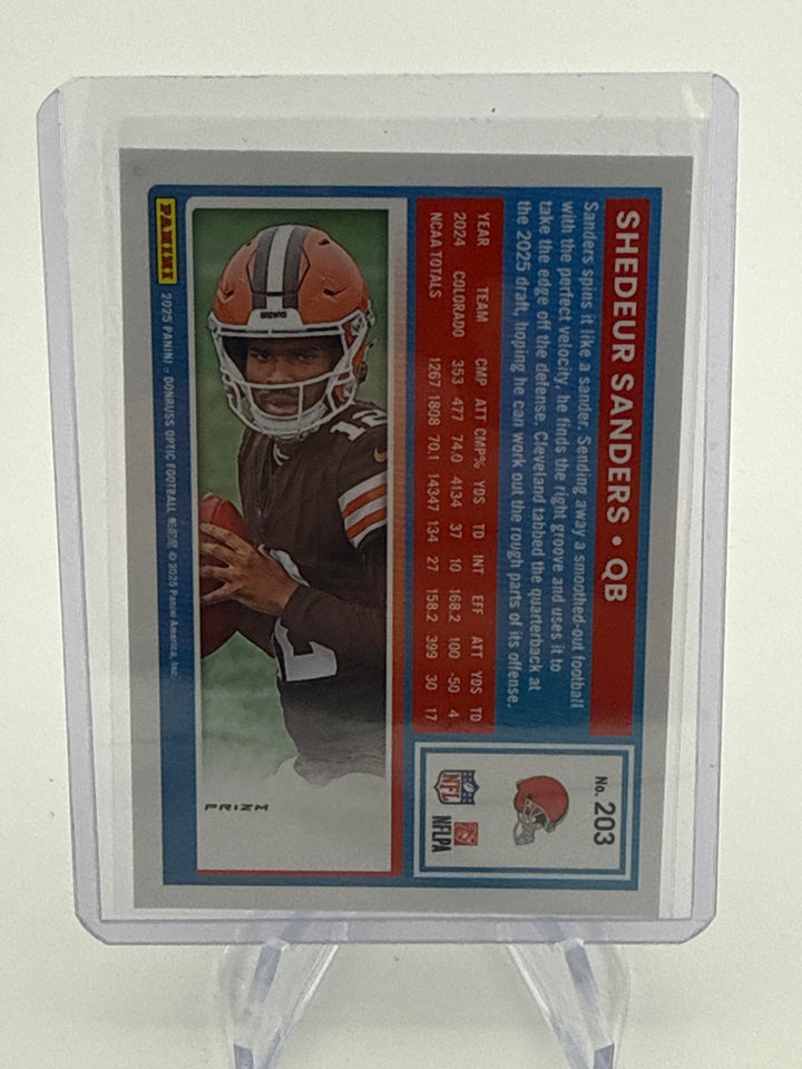 Shedeur Sanders 2025 Panini Donruss Optic Fire Emoji SP