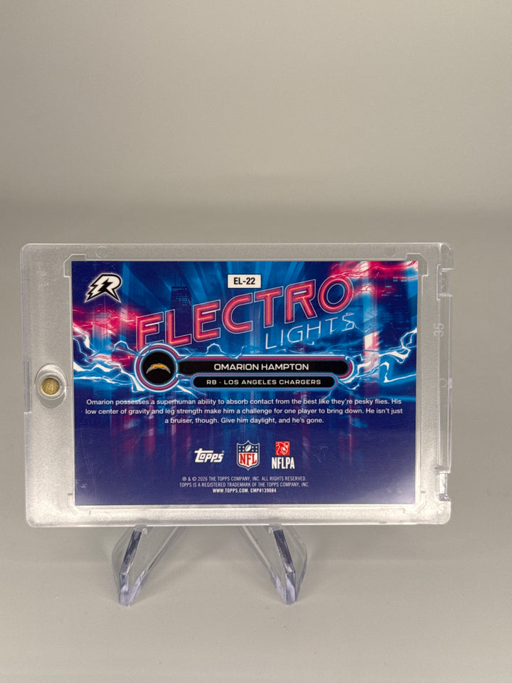 Omarion Hampton 2025 Topps Resurgence Electro Lights Case Hit Rookie