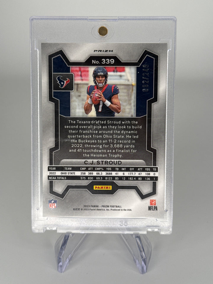 CJ Stroud 2023 Panini Prizm Orange Prizm Rookie, 082/249
