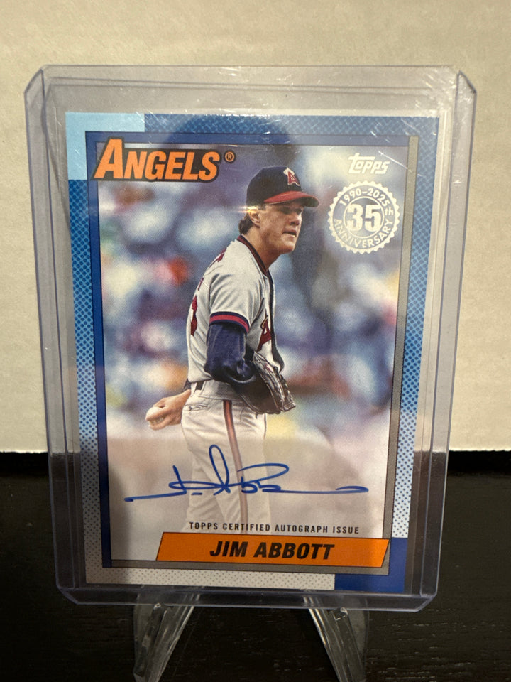 Jim Abbott 2025 Topps Series One 1990 35th Anniversary Auto