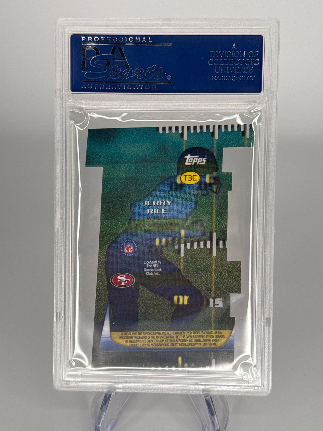 Jerry Rice 1999 Stadium Club 3x3 Luminous Die Cut, PSA 10 Gem Mint