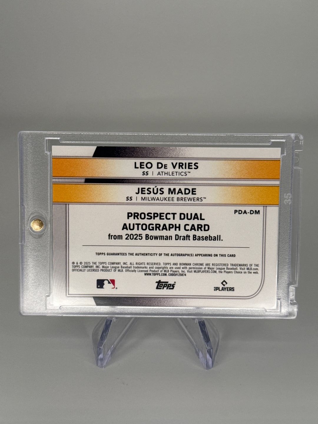 Leo De Vries/Jesus Made 2025 Bowman Chrome Dual Auto, 23/99