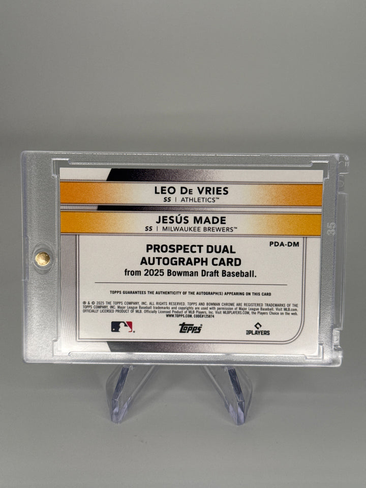 Leo De Vries/Jesus Made 2025 Bowman Chrome Dual Auto, 23/99