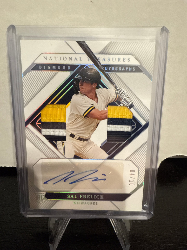 Sal Frelick 2023 Panini National Treasures Dual Relic Rookie Patch Auto, 04/10