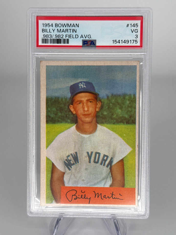 Billy Martin 1954 Bowman, PSA 3