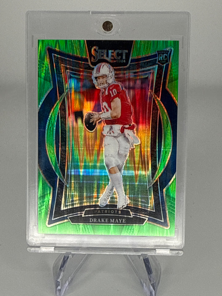 Drake Maye 2024 Panini Select Neon Green Shock Rookie, 240/599