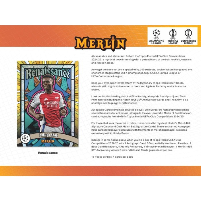 Merlin trading card with a player in a red jersey on a white background