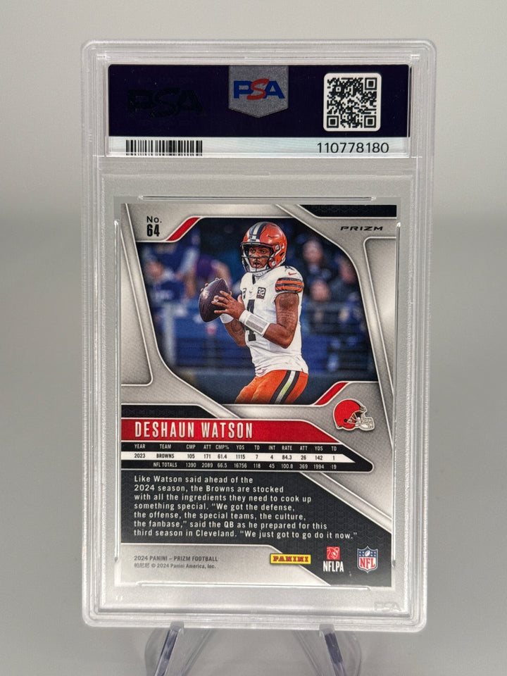 Deshaun Watson 2024 Panini Prizm Tiger Stripe Choice Prizm SSP, PSA 10 Gem Mint