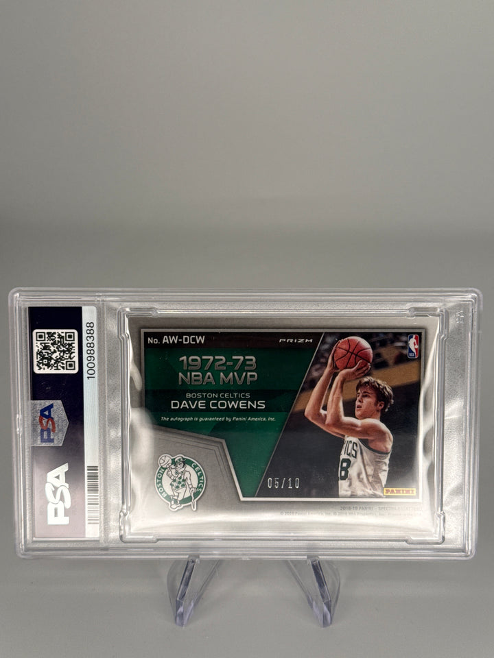 Dave Cowens 2018 Panini Spectra Award Winning Auto Gold, 05/10, PSA 8, PSA 10 Auto