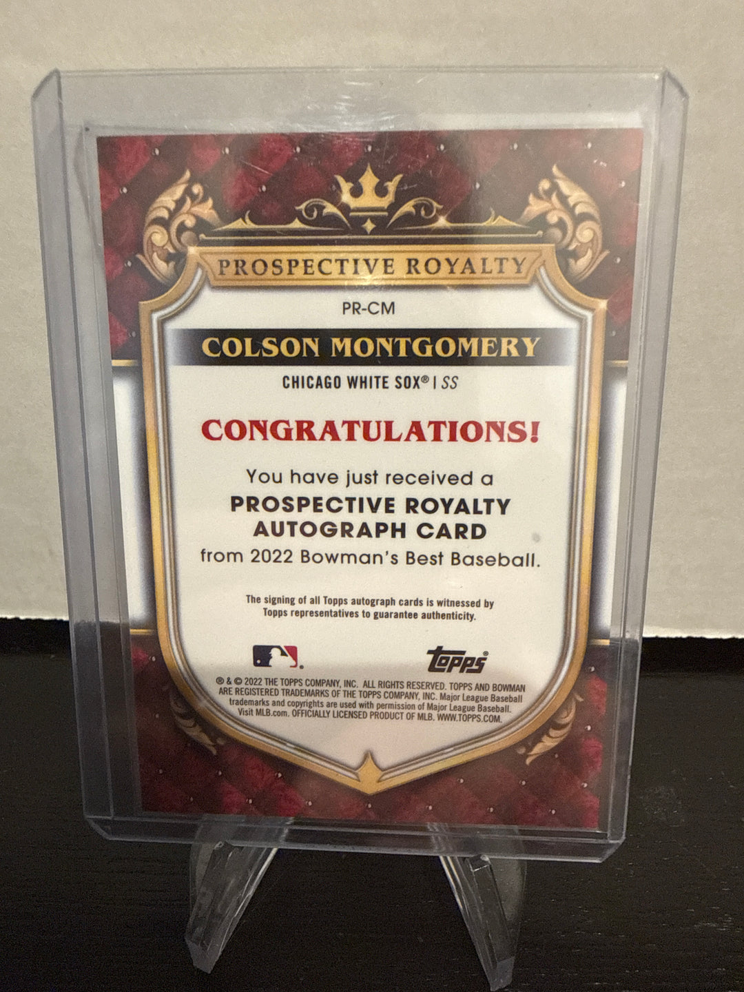 Colson Montgomery 2022 Bowman's Best Prospective Royalty Auto, 239/250