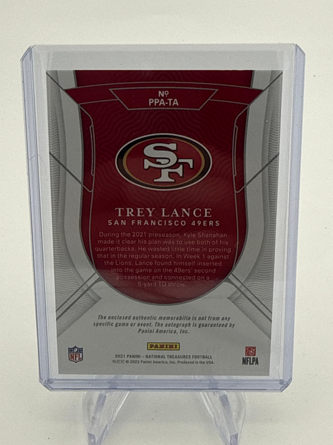 Trey Lance 2021 Panini National Treasures Prodigy Rookie Patch Auto, 88/99