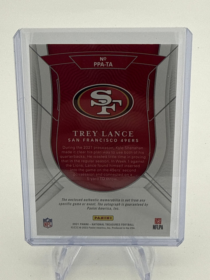 Trey Lance 2021 Panini National Treasures Prodigy Rookie Patch Auto, 88/99