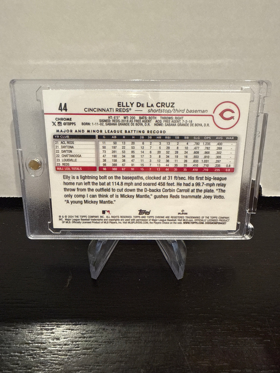 Elly De La Cruz 2024 Topps Chrome Big Apple Refractor SSP Rookie