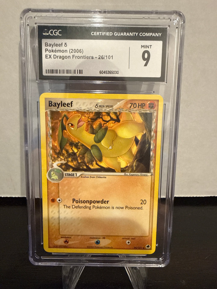 Pokemon TCG 2006 Bayleef Delta Species EX Dragon Frontiers, 26/101, CGC 9 Mint