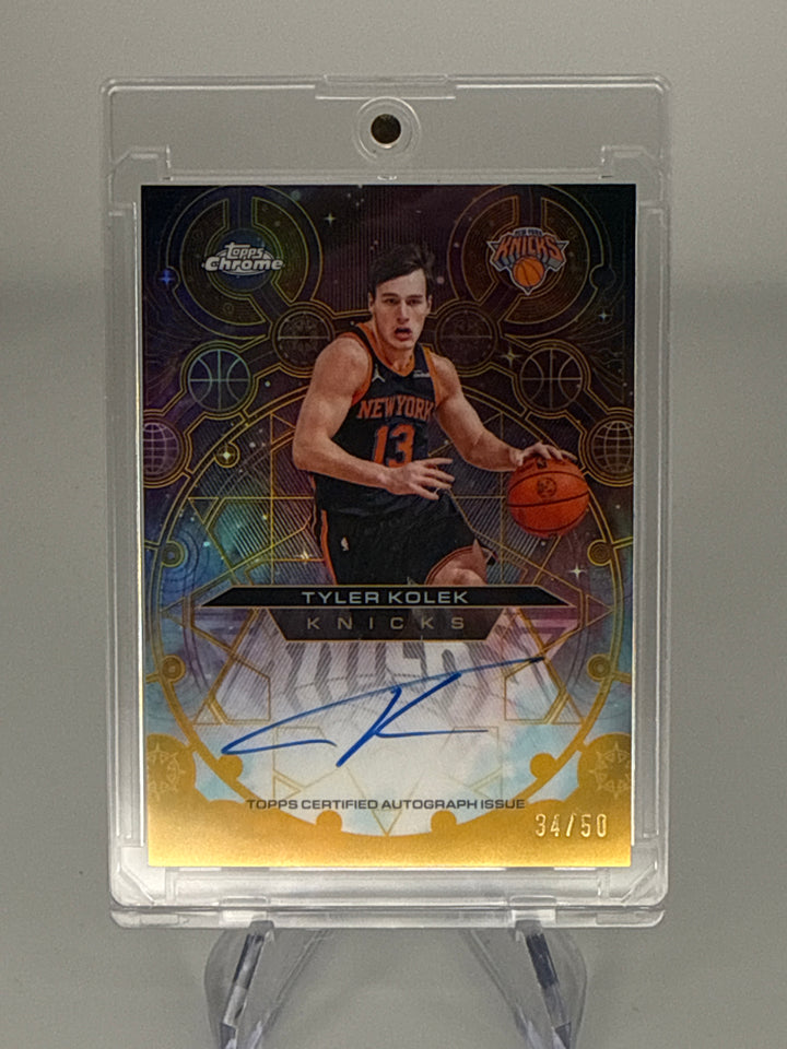 Tyler Kolek 2026 Topps Chrome Chromographs Gold Auto, 34/50