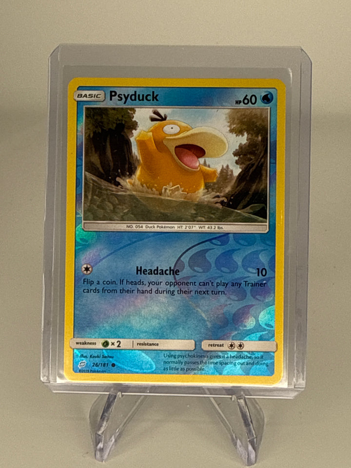 Pokemon TCG 2019 Psyduck Sun & Moon Team Up Reverse Holo, 26/181