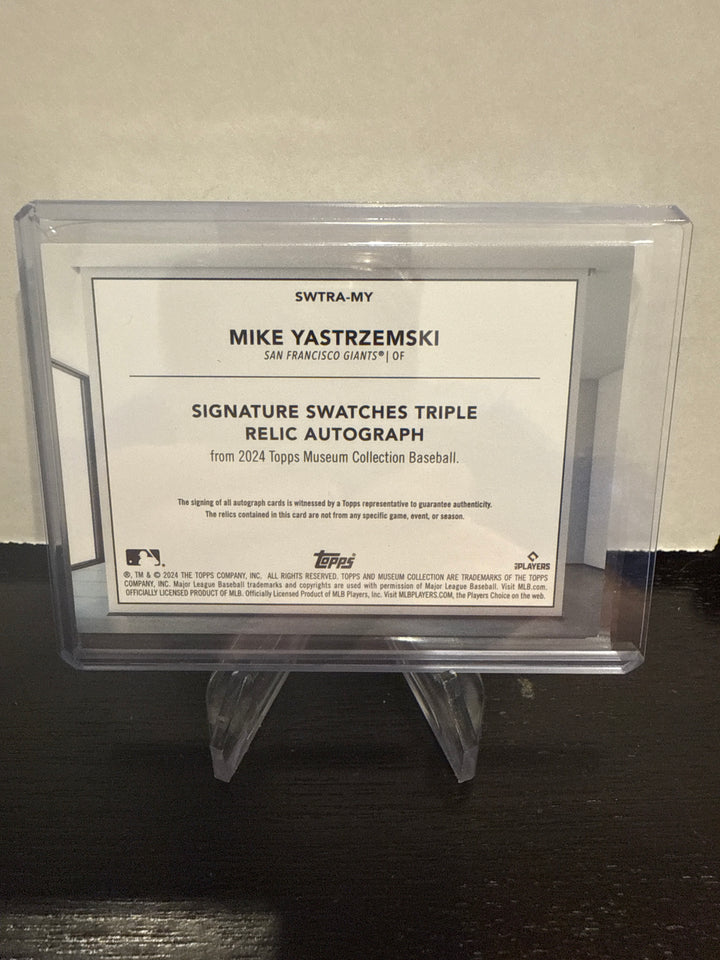 Mike Yastrzemski 2024 Topps Museum Collection Triple Relic Auto, 21/25