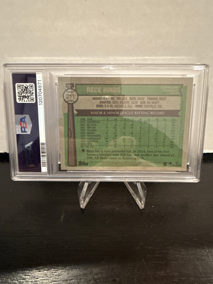 Rece Hinds 2025 Topps Heritage Chrome Red Rookie, 5/5, PSA 10 Gem Mint