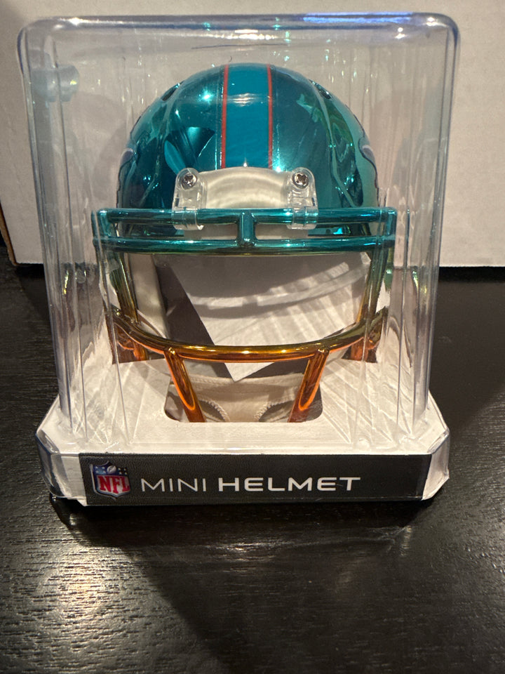 Jaylen Waddle Miami Dolphins Autographed 2-Tone Chrome Speed Mini Football Helmet (JSA)